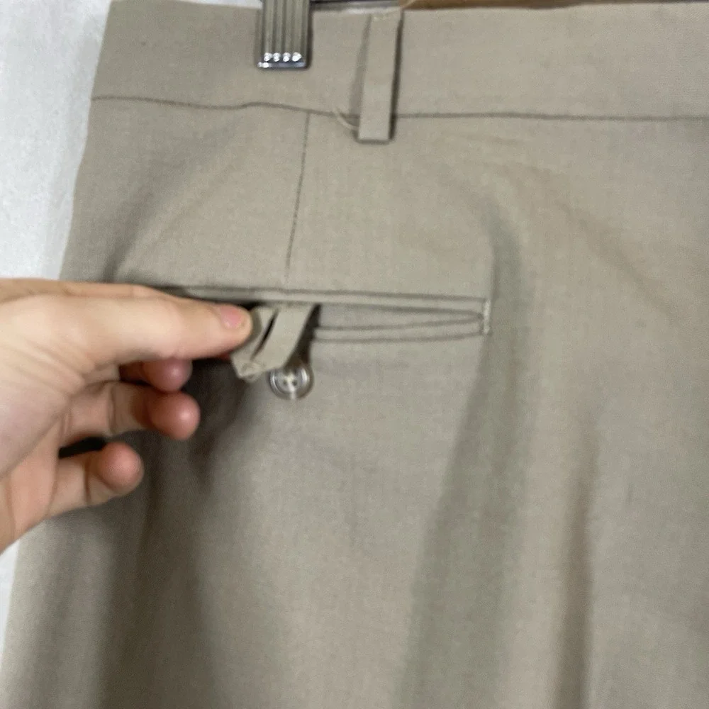 Vtg 90s Lands Ends Double Pleated Slacks Pants Mens 36x32 Cuff Wool Made in USA